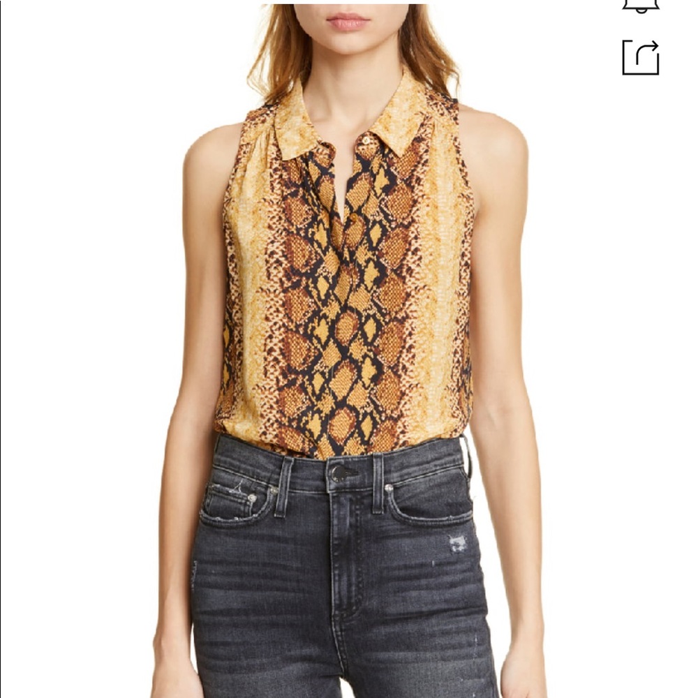 Joie Python Snake Print Sleevless Top